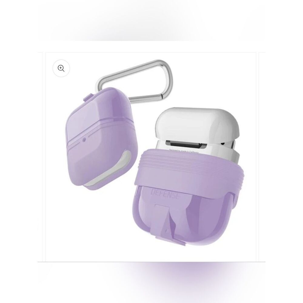 Red Protective AirPods Case Cover with Carabiner